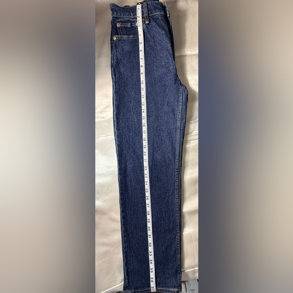Classic Dark Blue Women's Straight Leg Jeans - Picture 9 of 10
